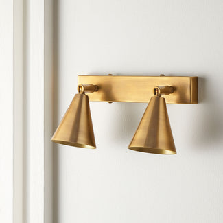 Double Crick spot light in antiqued brass