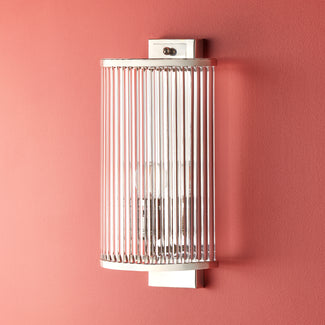 Roddy wall sconce in nickel with glass rods