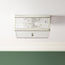 Square Roddy flush mount ceiling light in nickel and clear glass