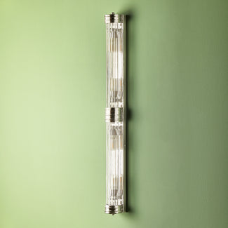Rodtastic wall sconce in nickel with glass rods