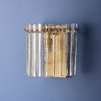 Starsky wall sconce with clear recycled blown glass strips