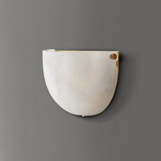 Socrates wall sconce in alabaster and antiqued brass
