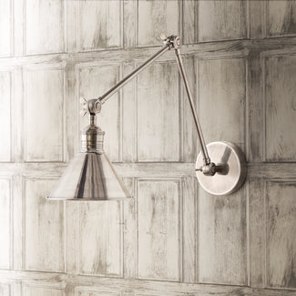 Stork wall sconce in antiqued silver