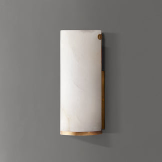 Thales wall sconce in alabaster and antiqued brass